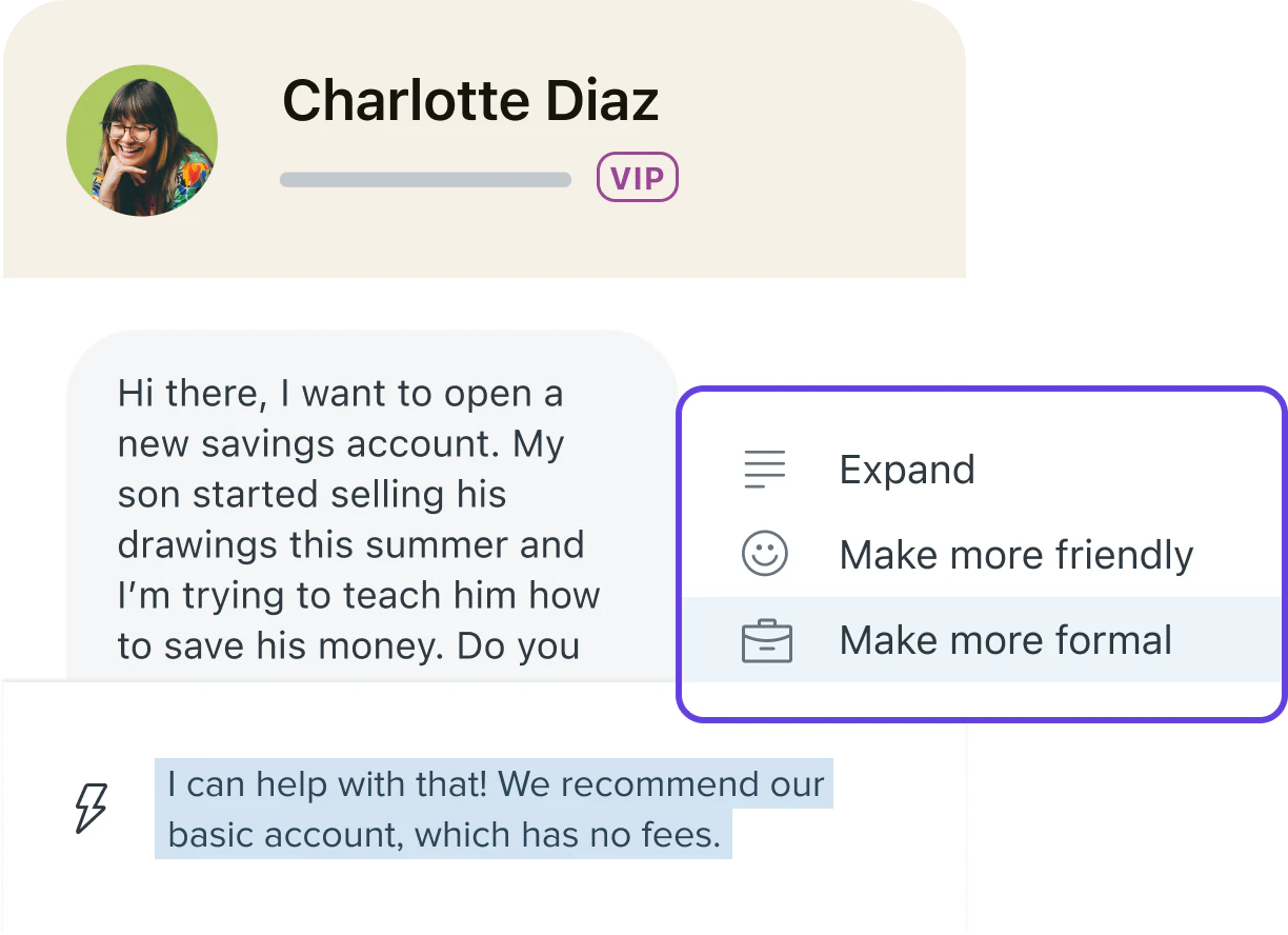 screenshot of Zendesk AI